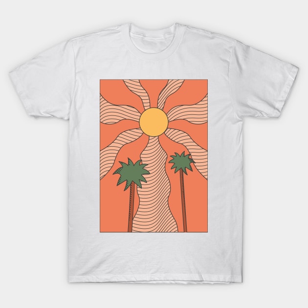 Psychedelic Palm Trees T-Shirt by JDP Designs